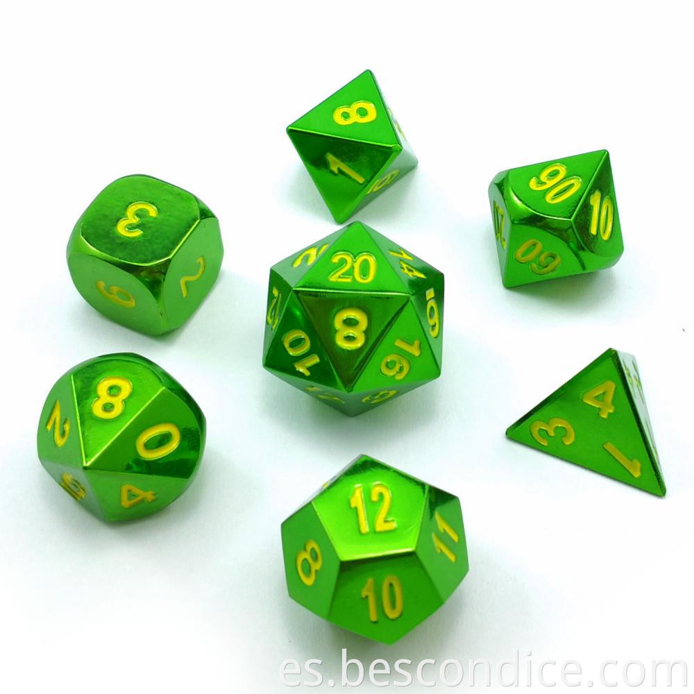 Green Dungeons And Dragons Metal Dice Set 1